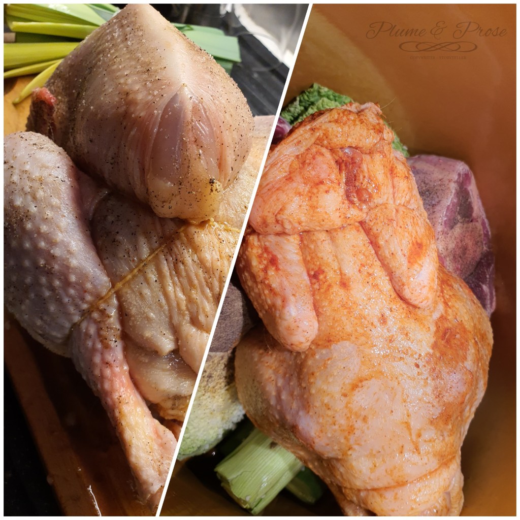 Préparation de la poule au pot