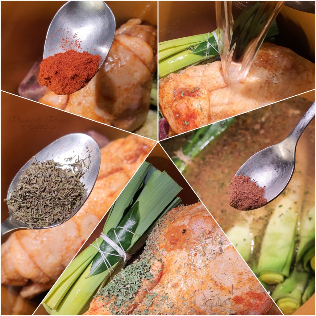 Préparation de la poule au pot