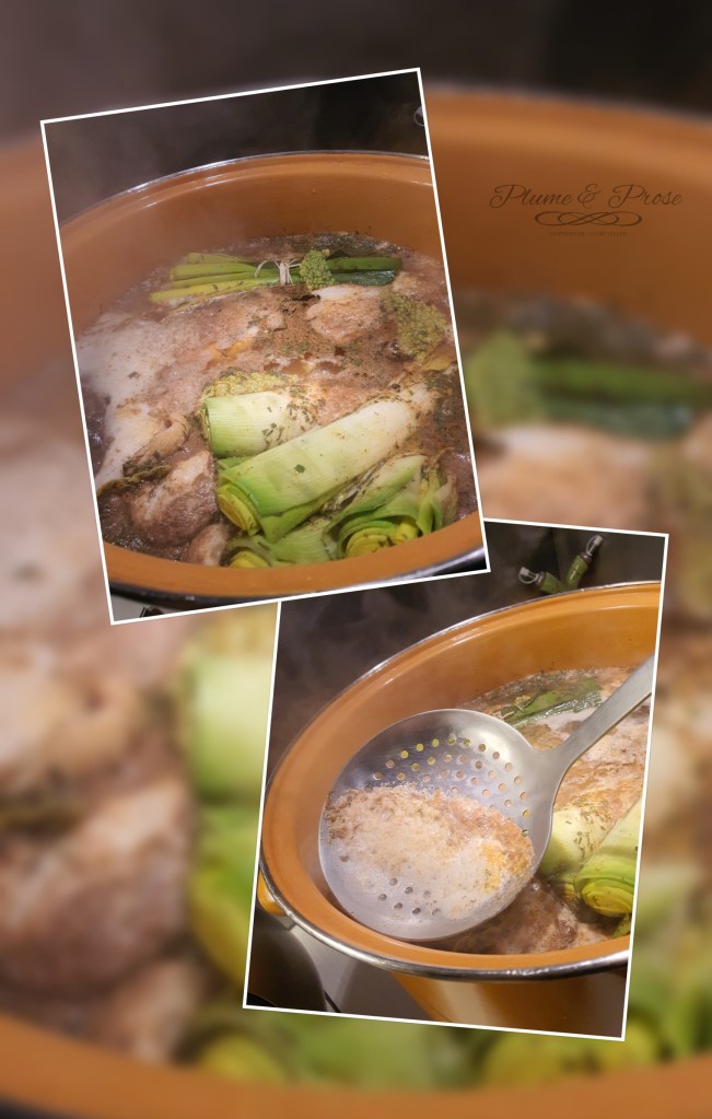 Préparation de la poule au pot