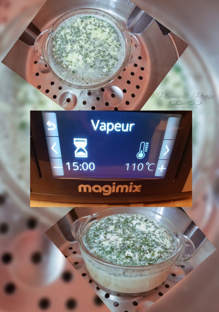 Préparation d'omelette vapeur