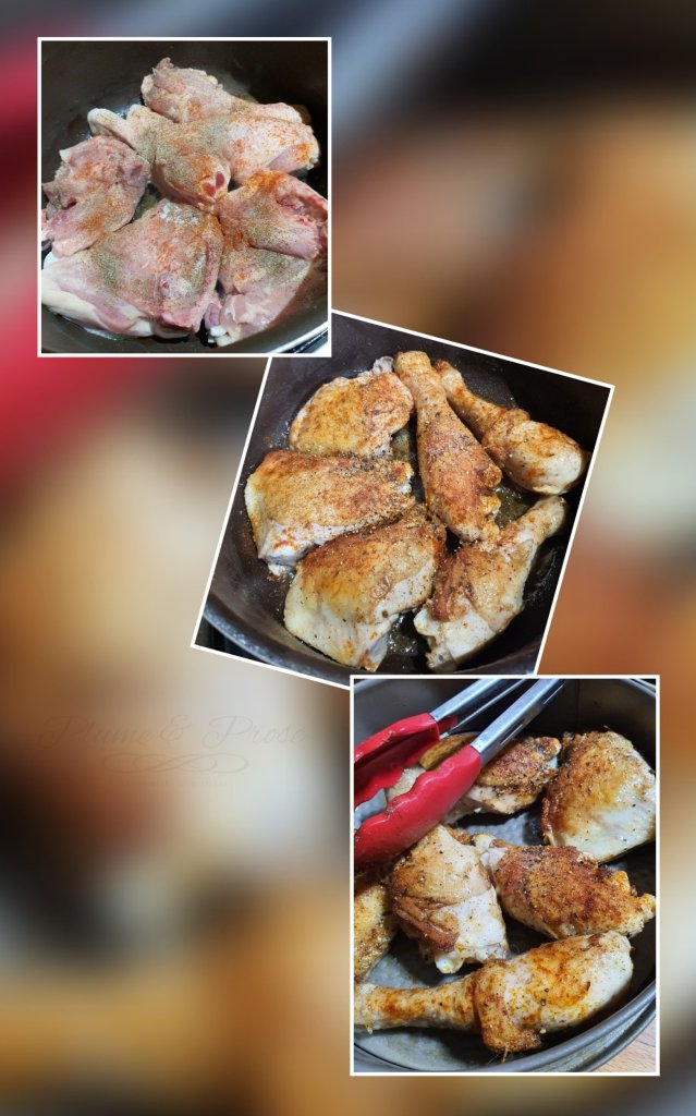 Préparation du poulet à la basquaise