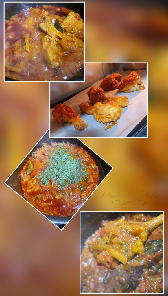 Préparation du poulet à la basquaise