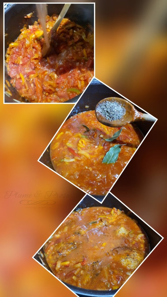 Préparation du poulet à la basquaise