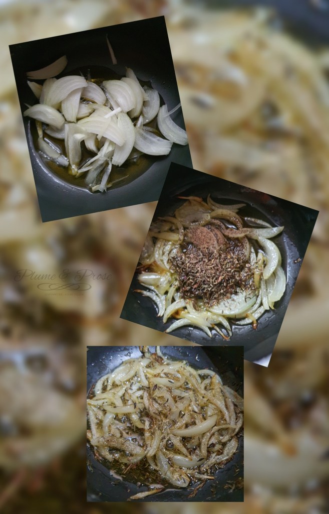 Préparation du Croque-chèvre au jambon et sa compotée d'oignons
