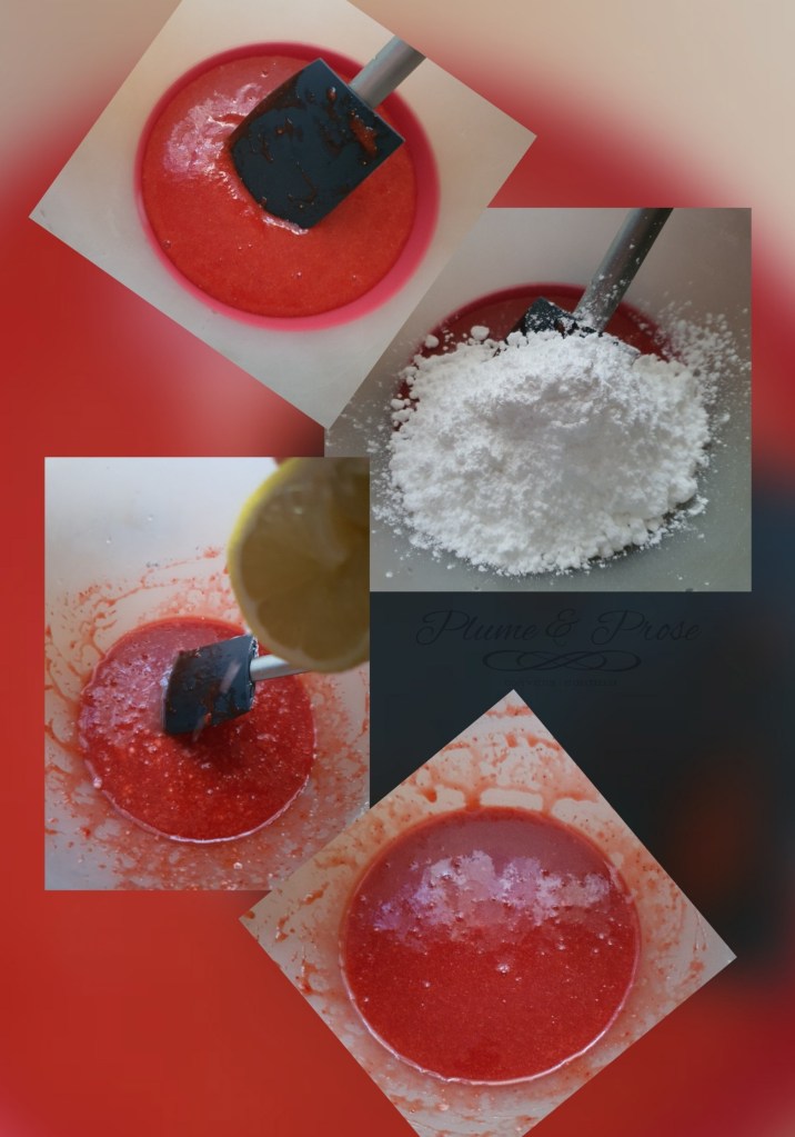 Préparation de glace maison à la fraise