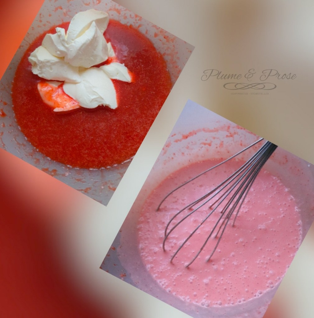 Préparation de glace maison à la fraise