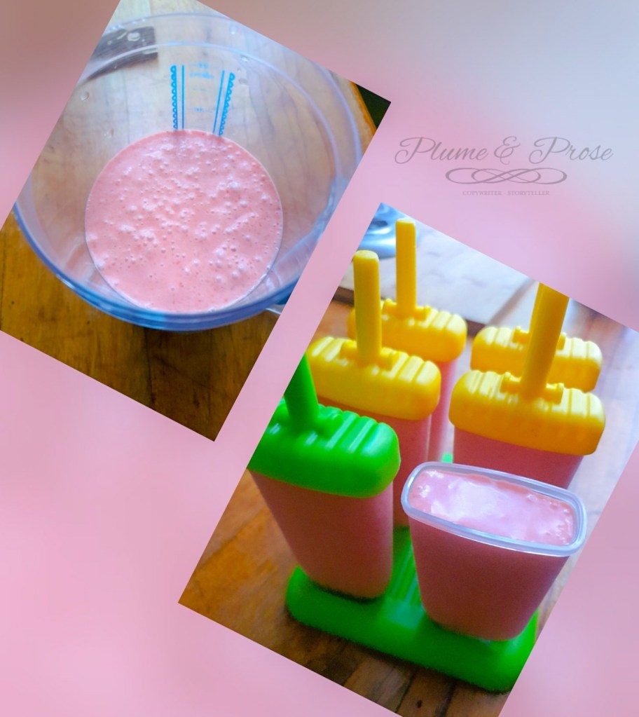 Préparation de glace maison à la fraise
