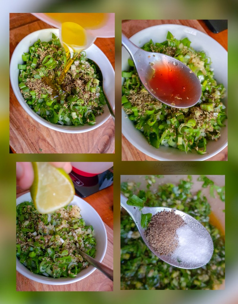 Préparation de la sauce chimichurri