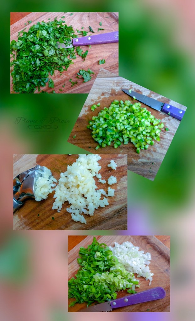 Préparation de la sauce chimichurri