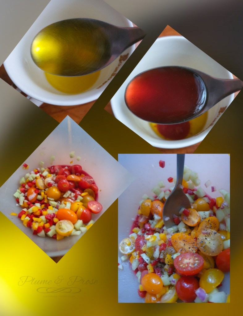 Préparation de la "Sopska" ou la salade monténégrine de saison