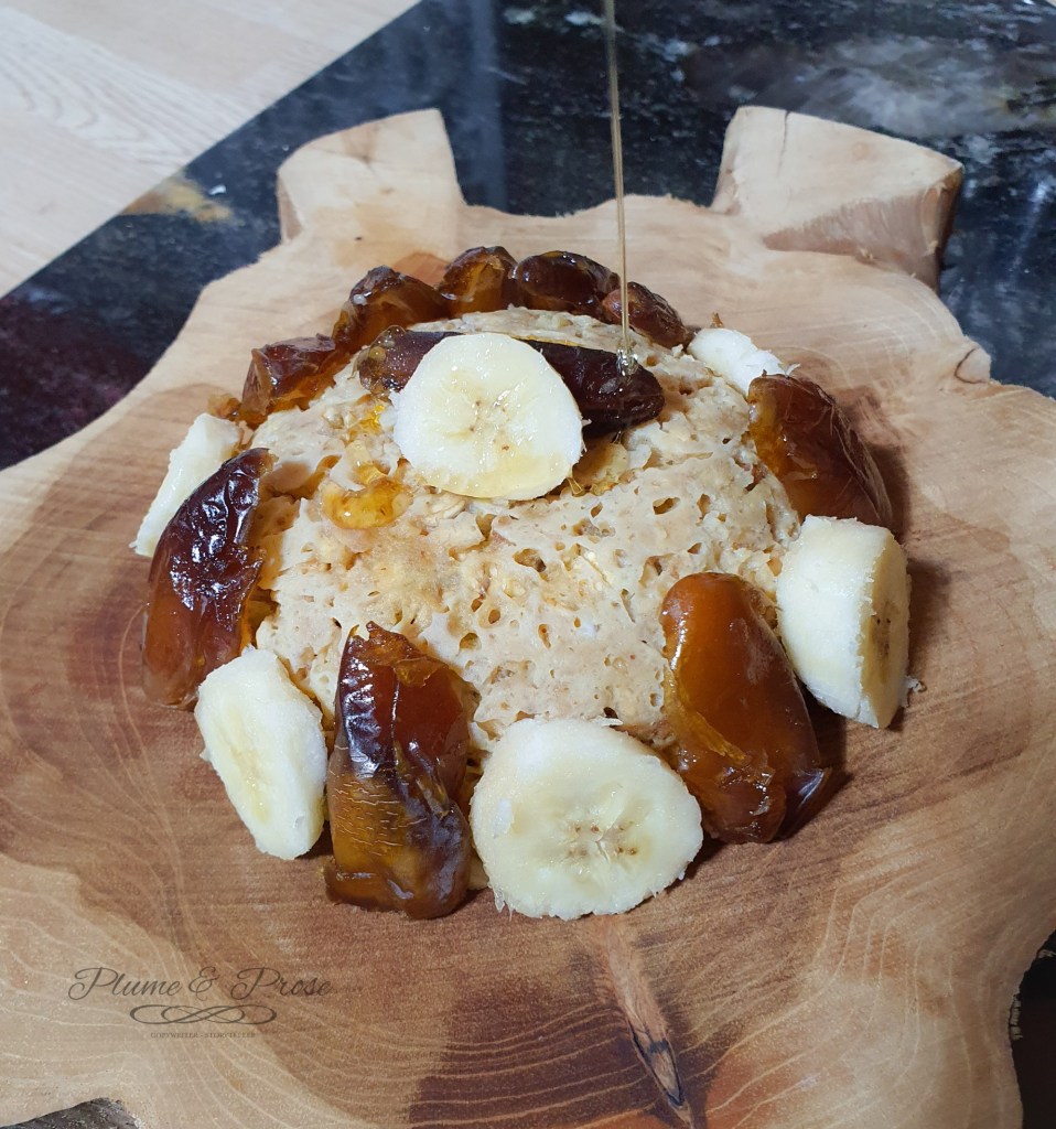 Préparation du Bowl Cake "health" Banane-Dattes