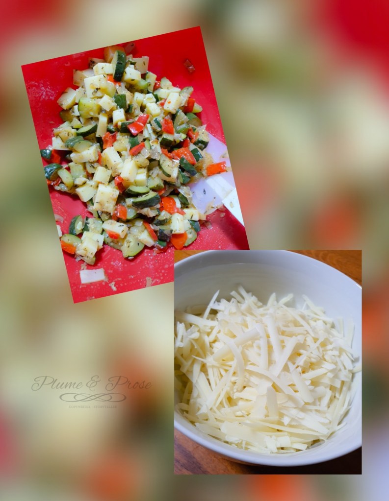 Préparation du clafoutis aux courgettes