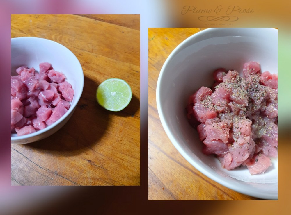Préparation du "Céviche de Viande" ou le tartare traditionnel équatorien