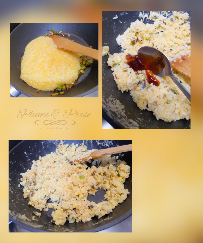 Préparation du riz frit aux oeufs Sud Coréen