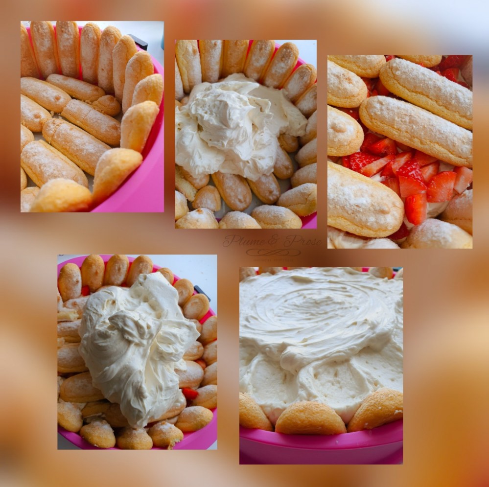 Préparation de la charlotte aux fraises