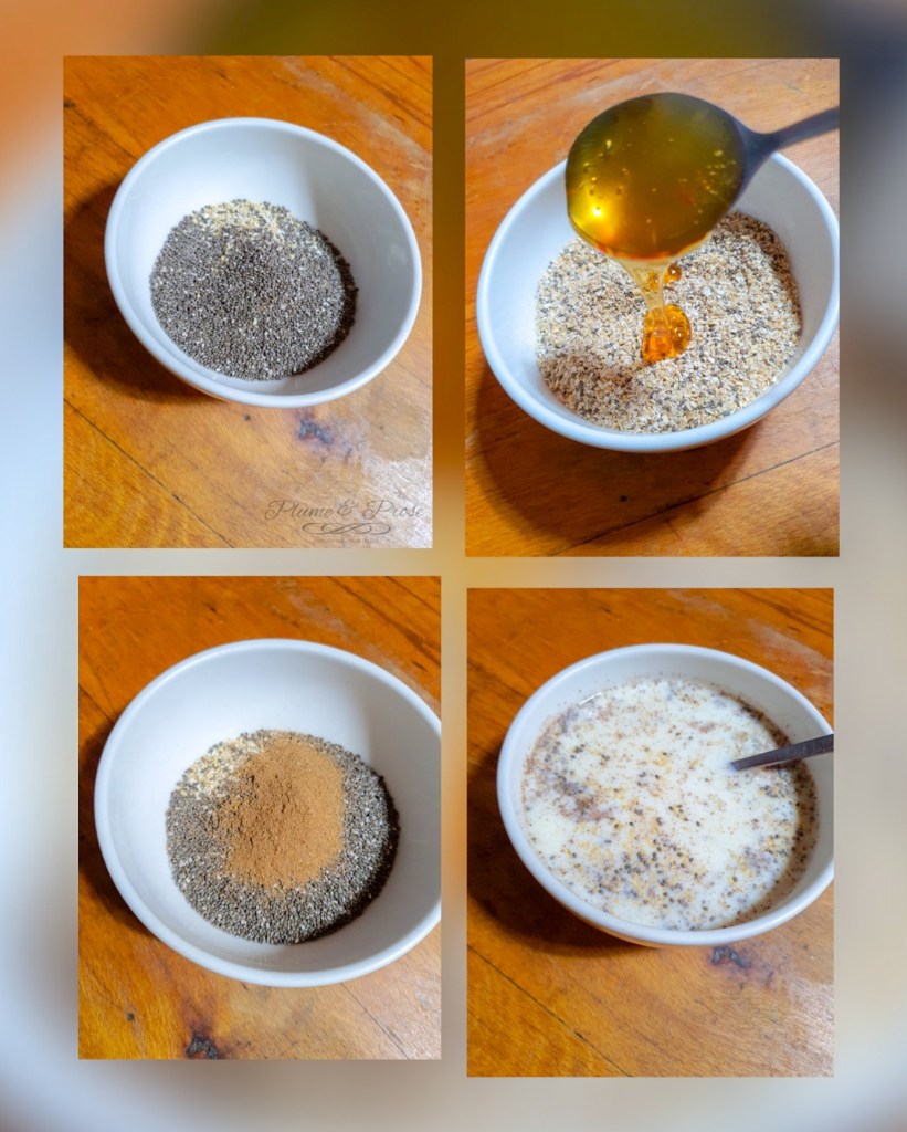 Préparation du "overnight porridge crunchy"