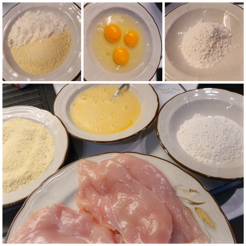 Préparation des escalopes à la milanaise