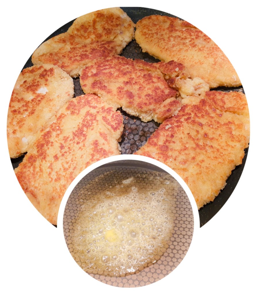 Préparation des escalopes à la milanaise.