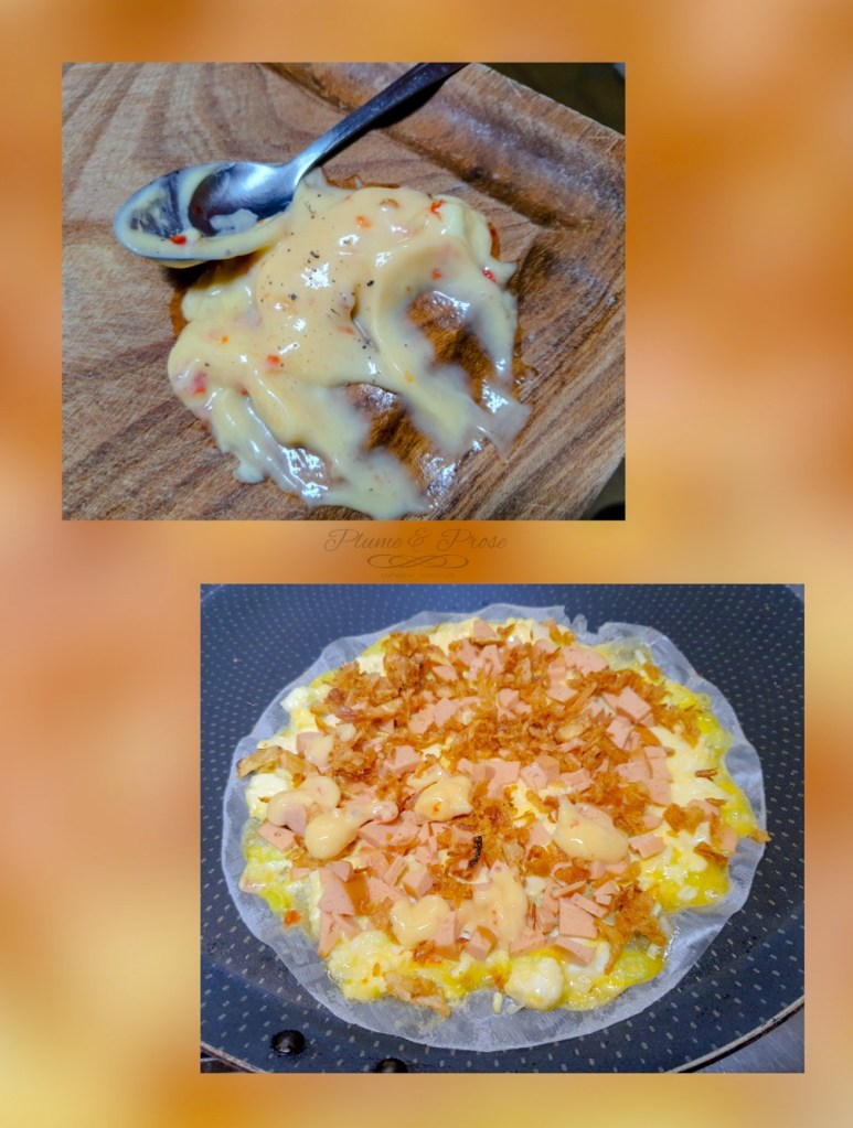 Préparation de la pizza populaire de la street food Vietnamienne