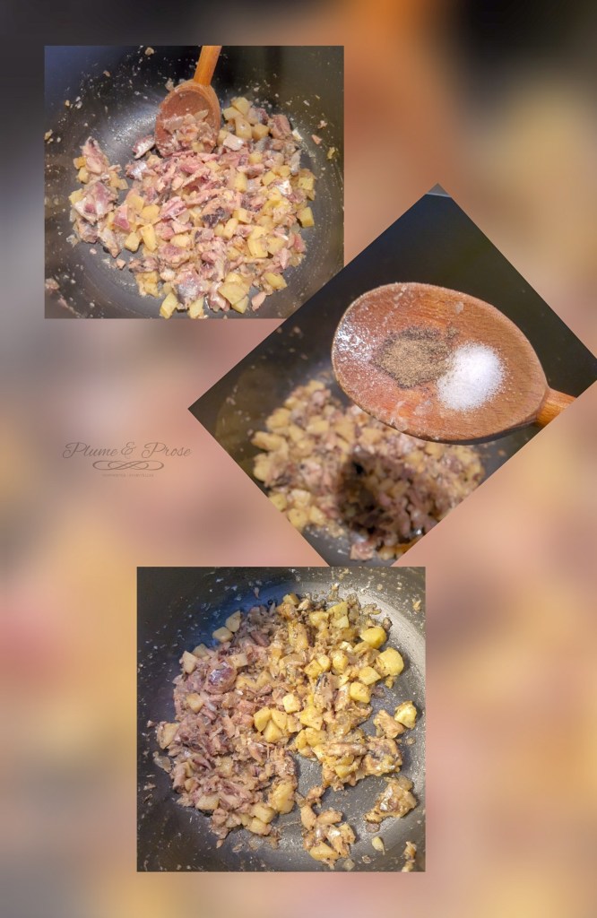 Préparation des pâtes aux artichauts et sardines