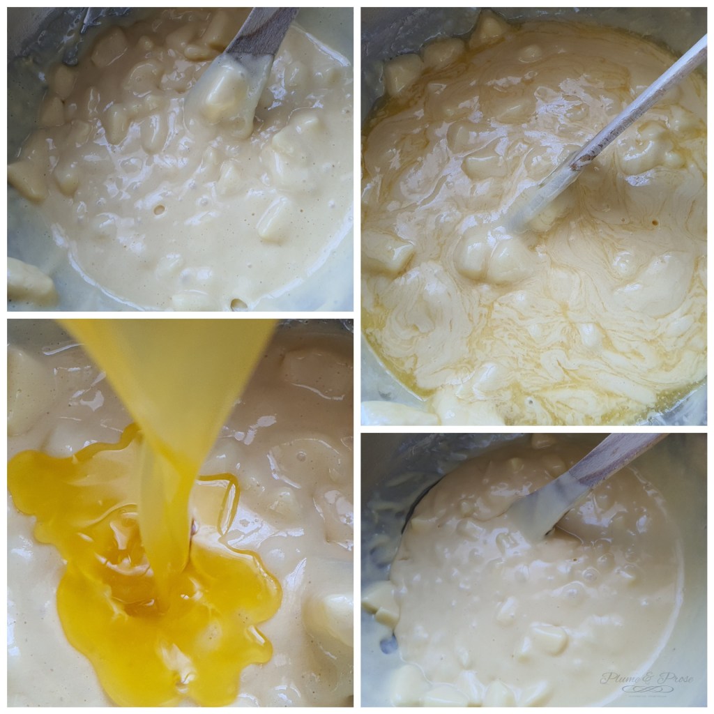Préparation du quatre-quarts aux pommes