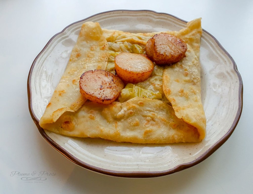 Galette Bretonne à la Fondue de Poireaux et Noix de Saint-Jacques