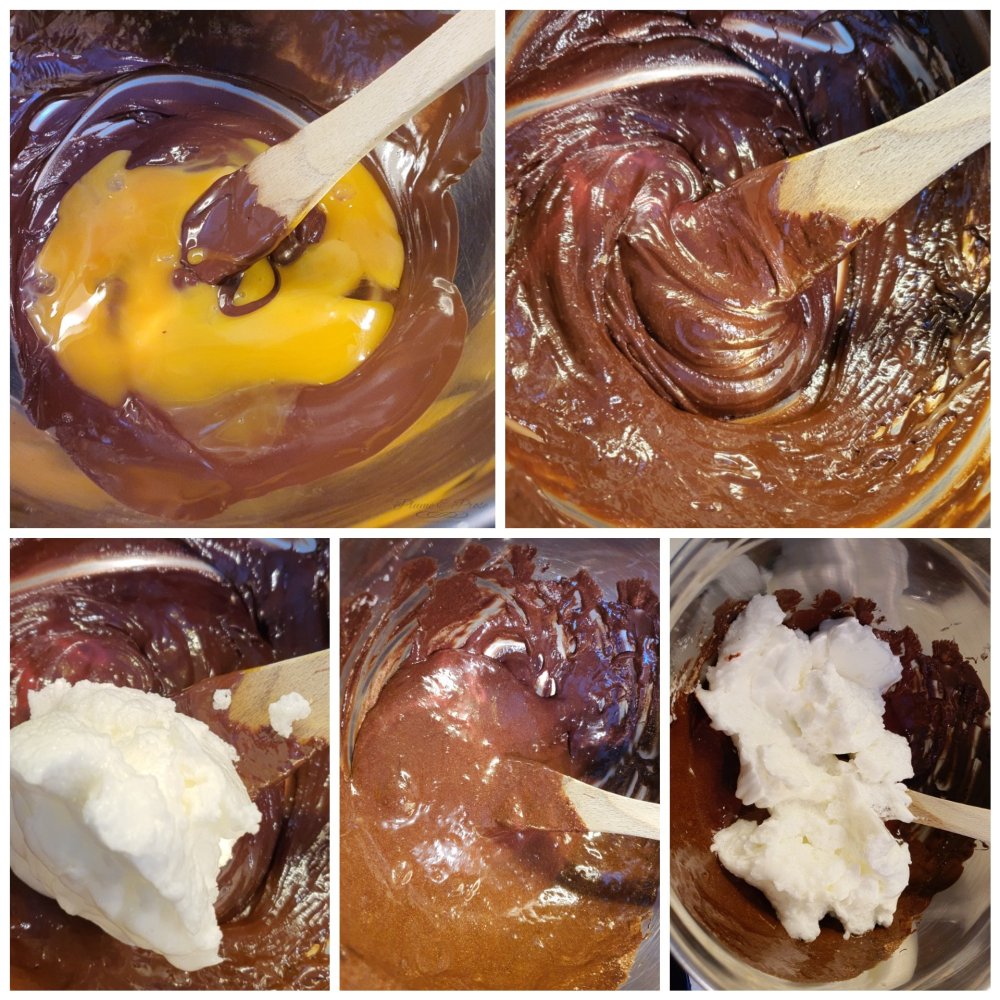 Préparation de la charlotte poire-chocolat