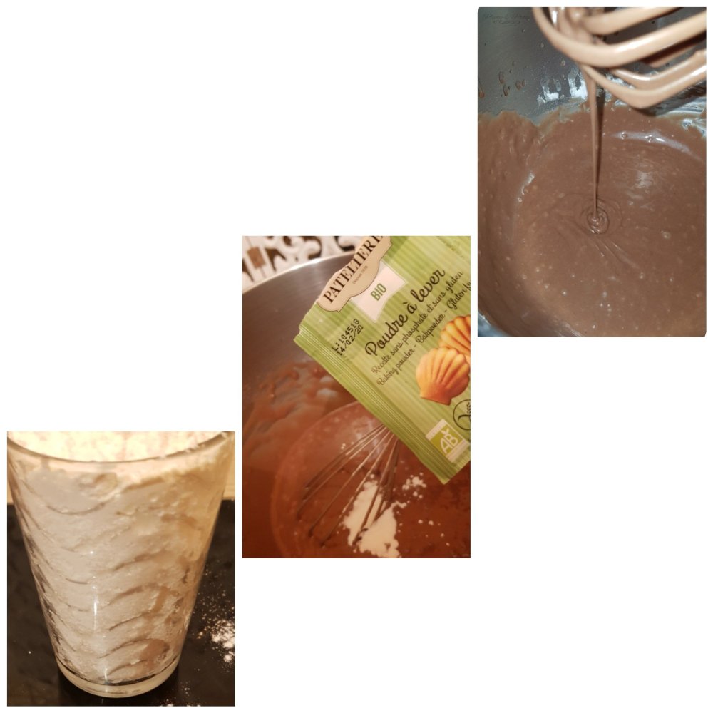 Préparation du moelleux au chocolat à l'eau