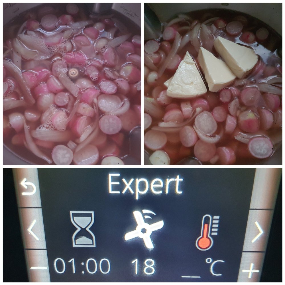 Préparation du velouté de radis