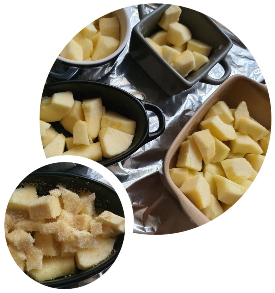 Préparation du Cobbler aux pommes