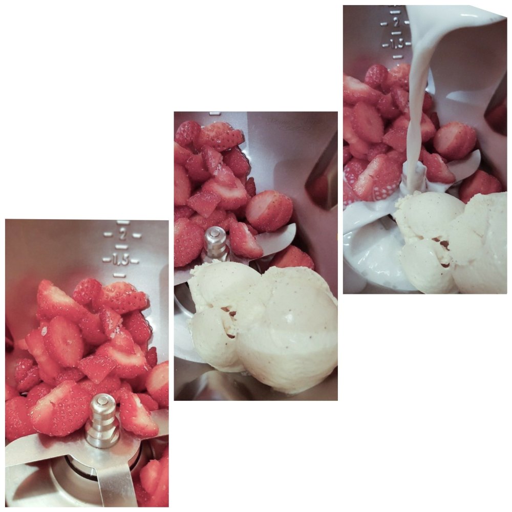 Préparation du MilkShake à la fraise