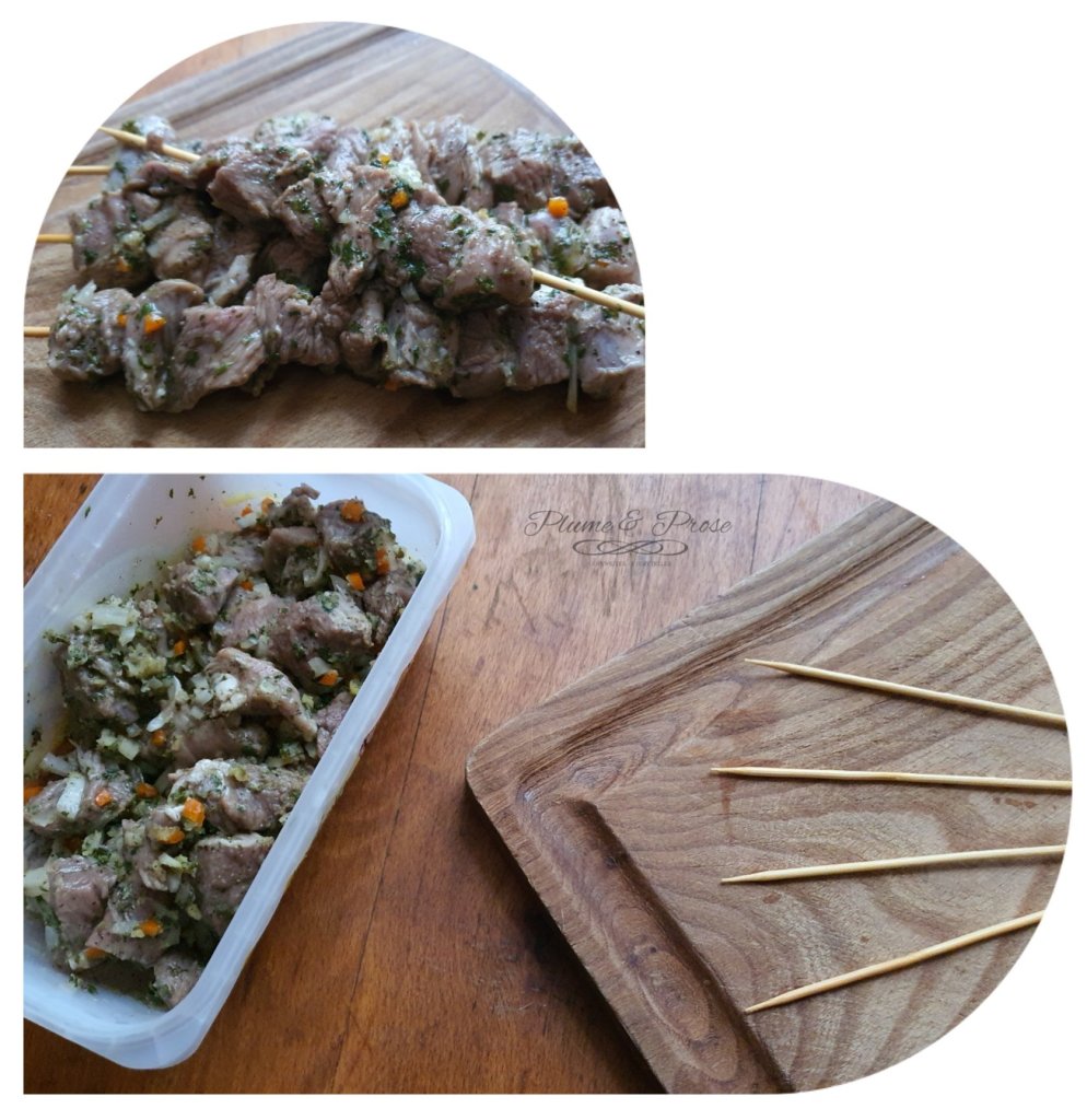 Préparation des shashlik