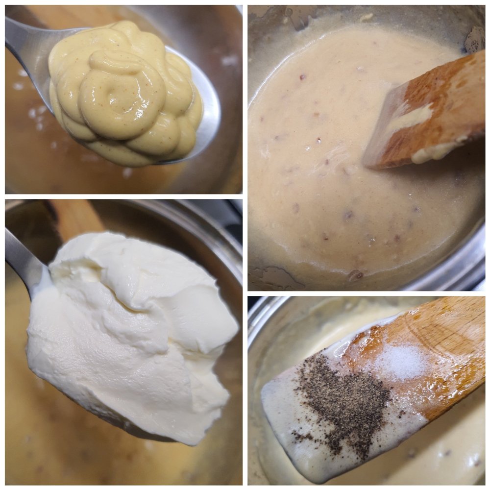 Préparation de la sauce à la moutarde