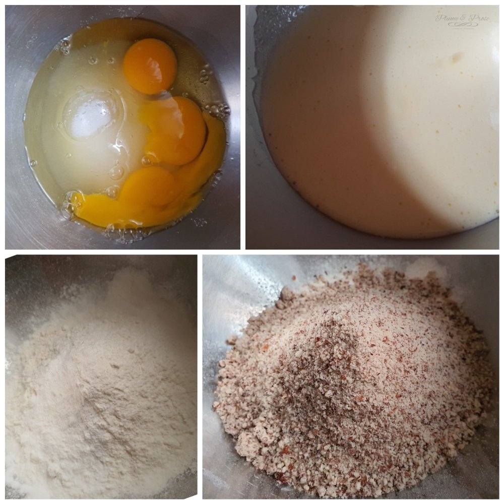 Préparation du cake alsacien, le "Hundertgrammkueche"