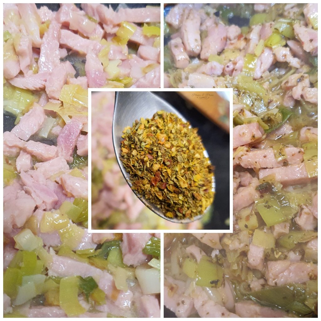 Préparation des fusilli poireaux-vache qui rit