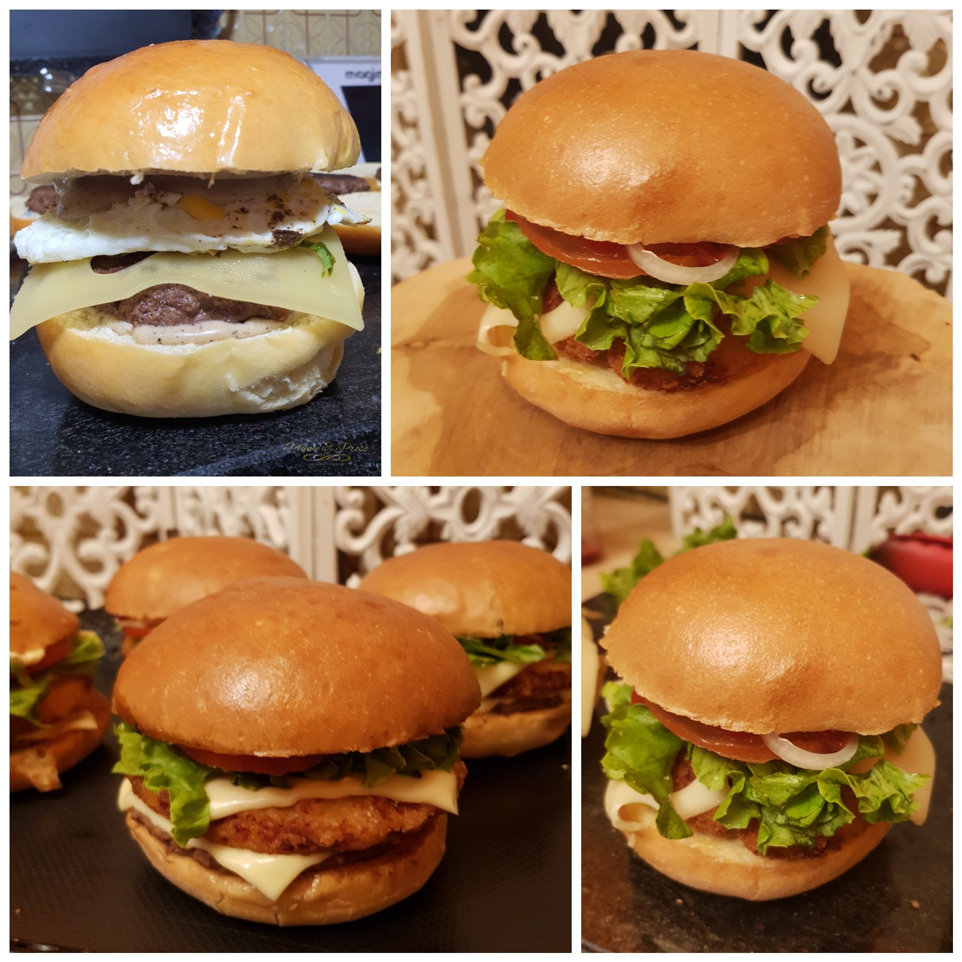 Préparation des pains à burger