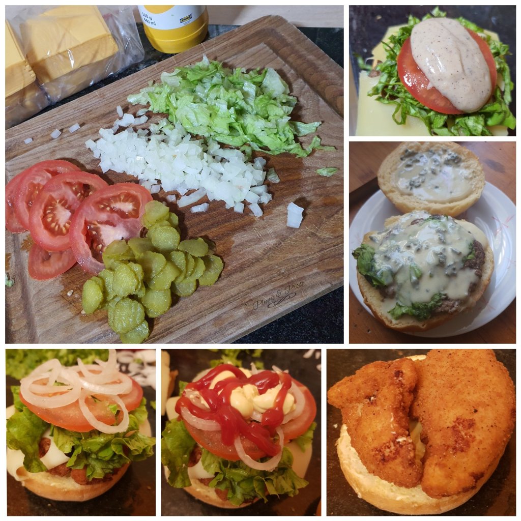 Préparation des pains à burger