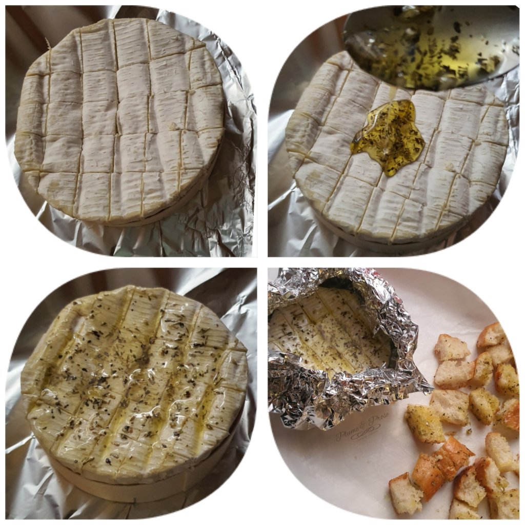 Préparation du camembert rôti