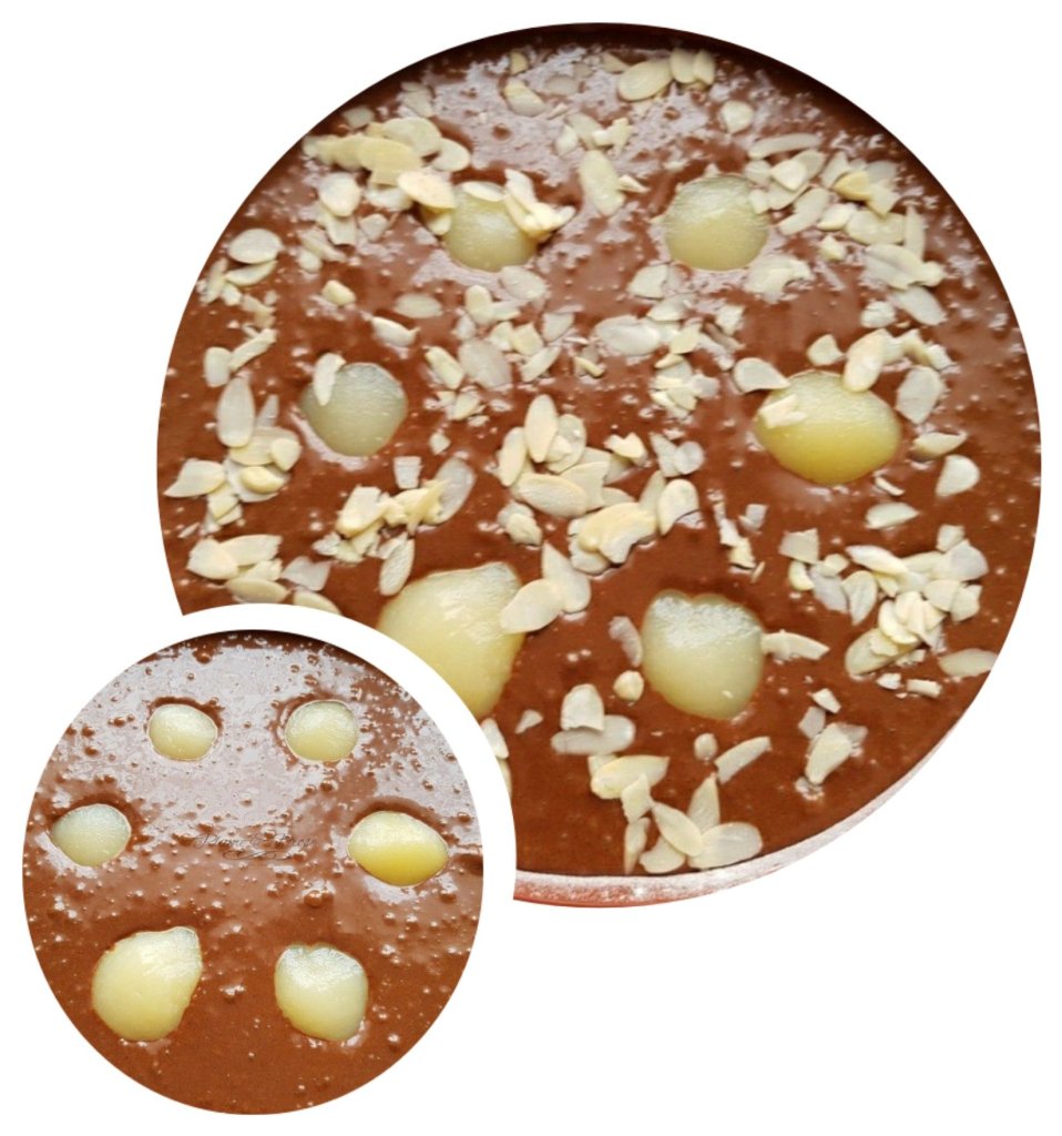 Préparation du fondant poire-chocolat