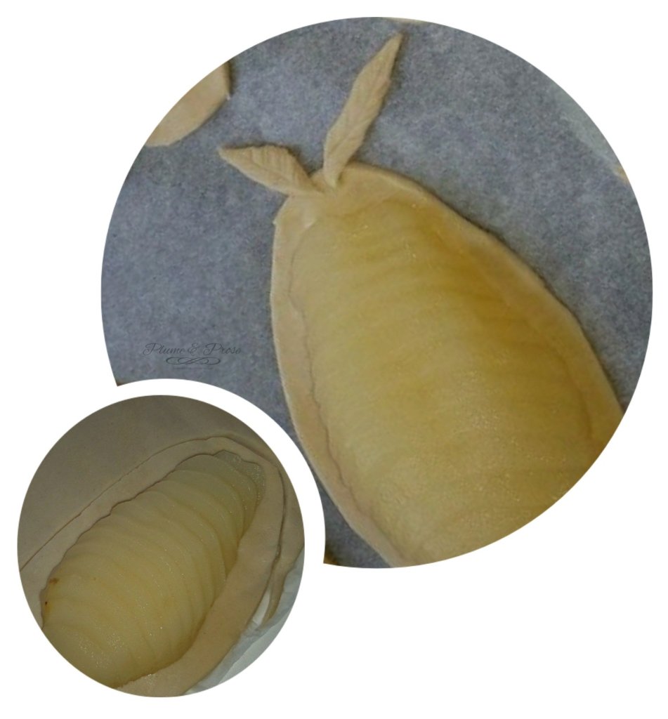 Préparation des poires feuilletées