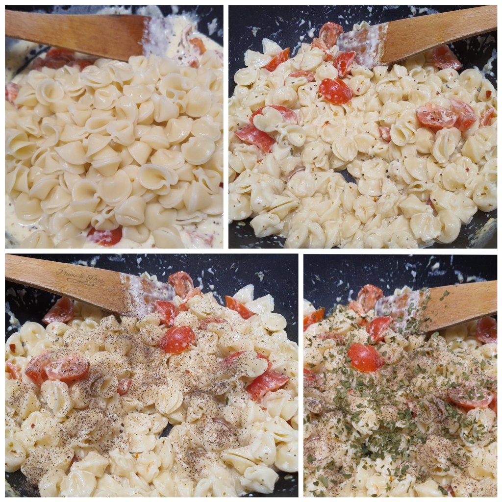 Préparation des pâtes sauce chèvre