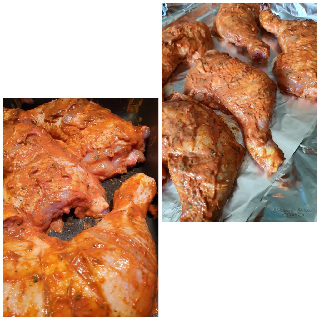 Préparation du poulet Tandoori