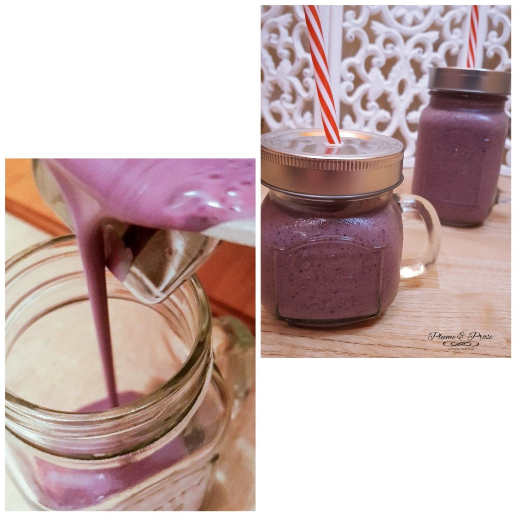 Préparation du smoothie Banane-Myrtilles aux Flocons d'avoine