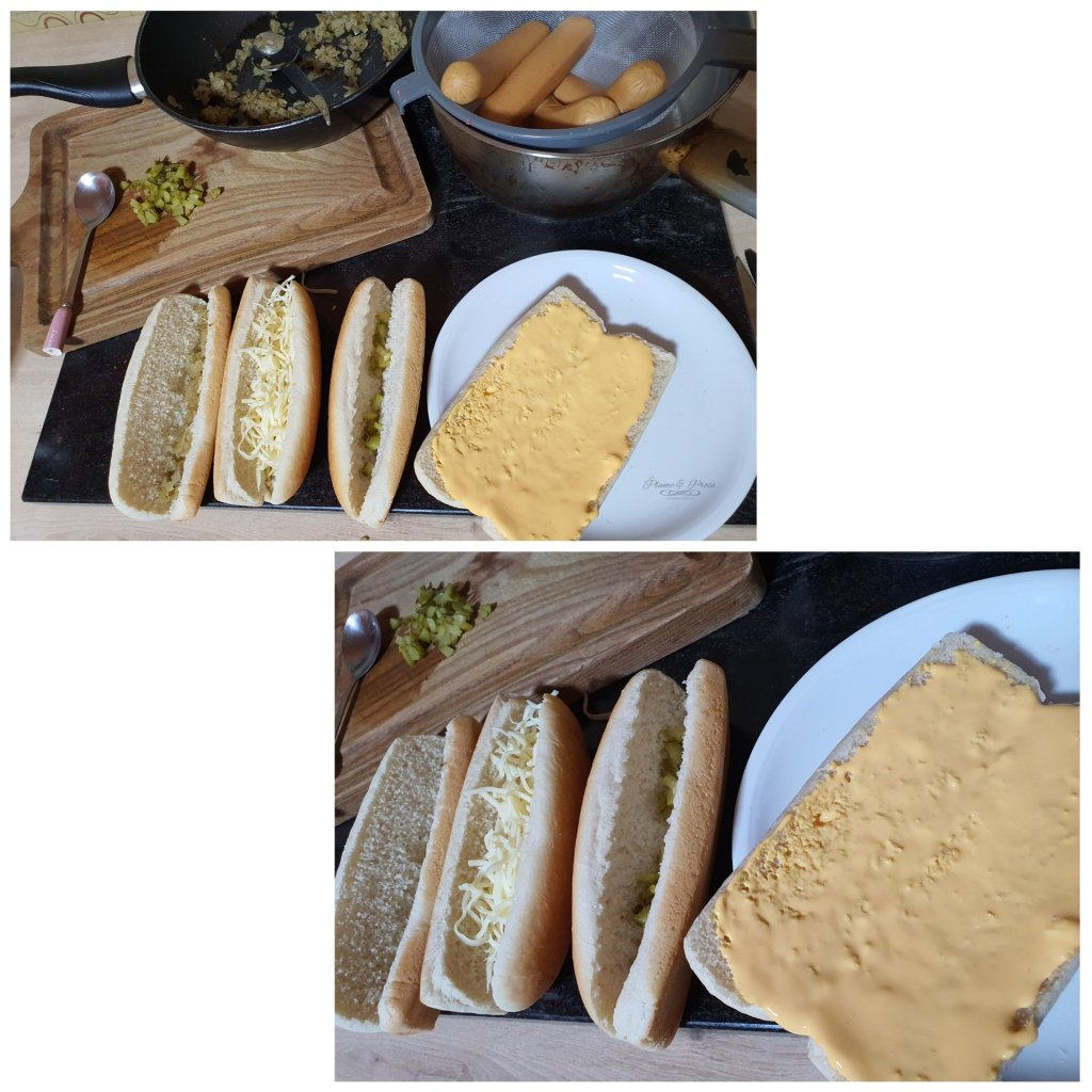 Préparation du Hot Dog