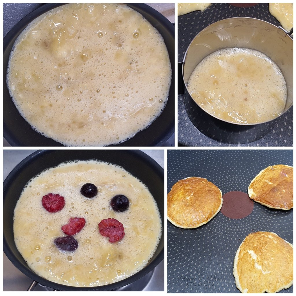 Préparation des pancakes aux 2 ingrédients