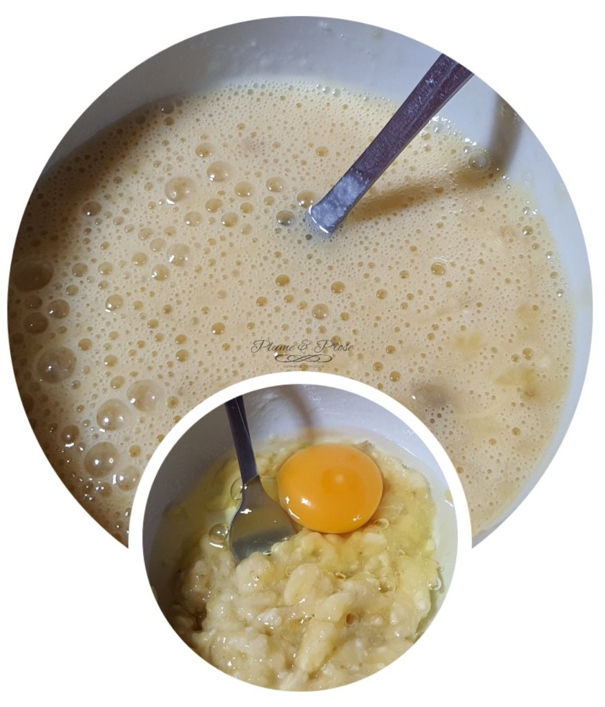 Préparation des pancakes aux 2 ingrédients