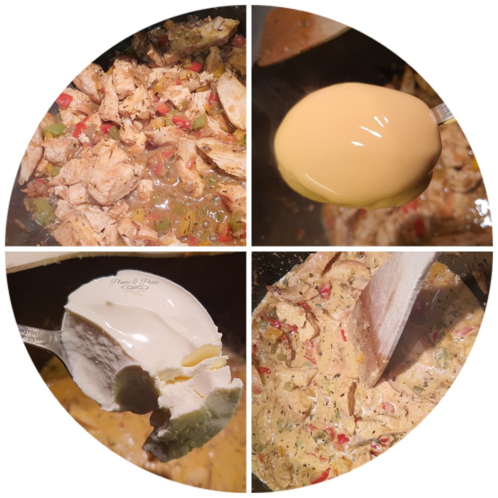 Préparation des "Creamy Chicken Fajita Pasta"