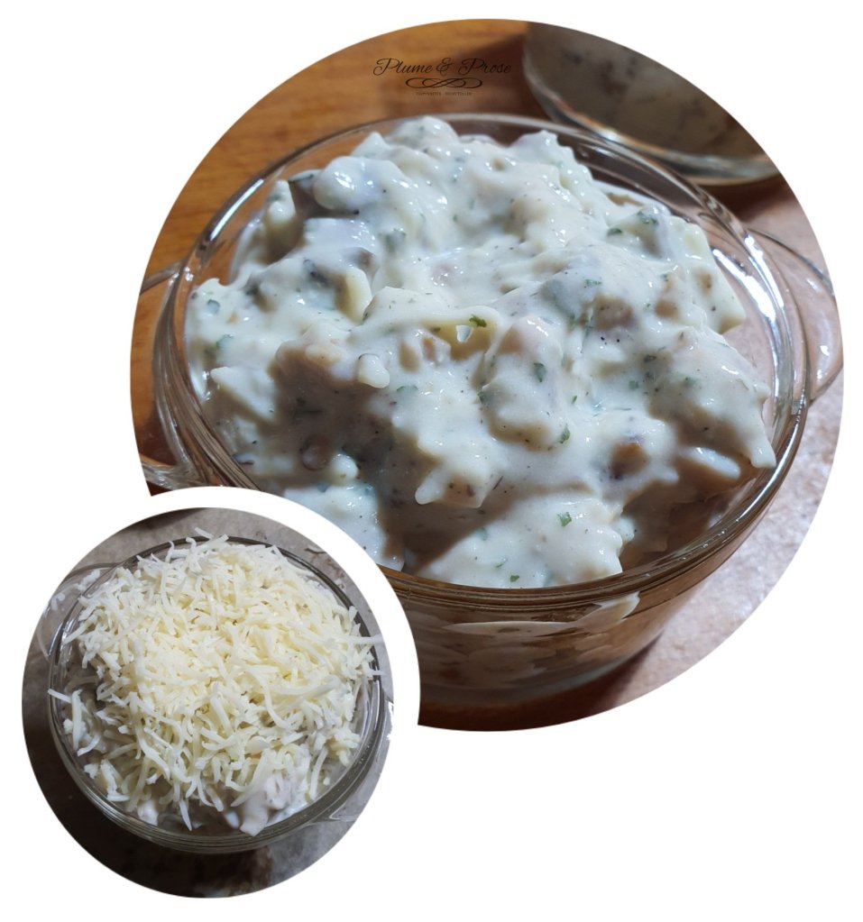 Préparation du poulet béchamel