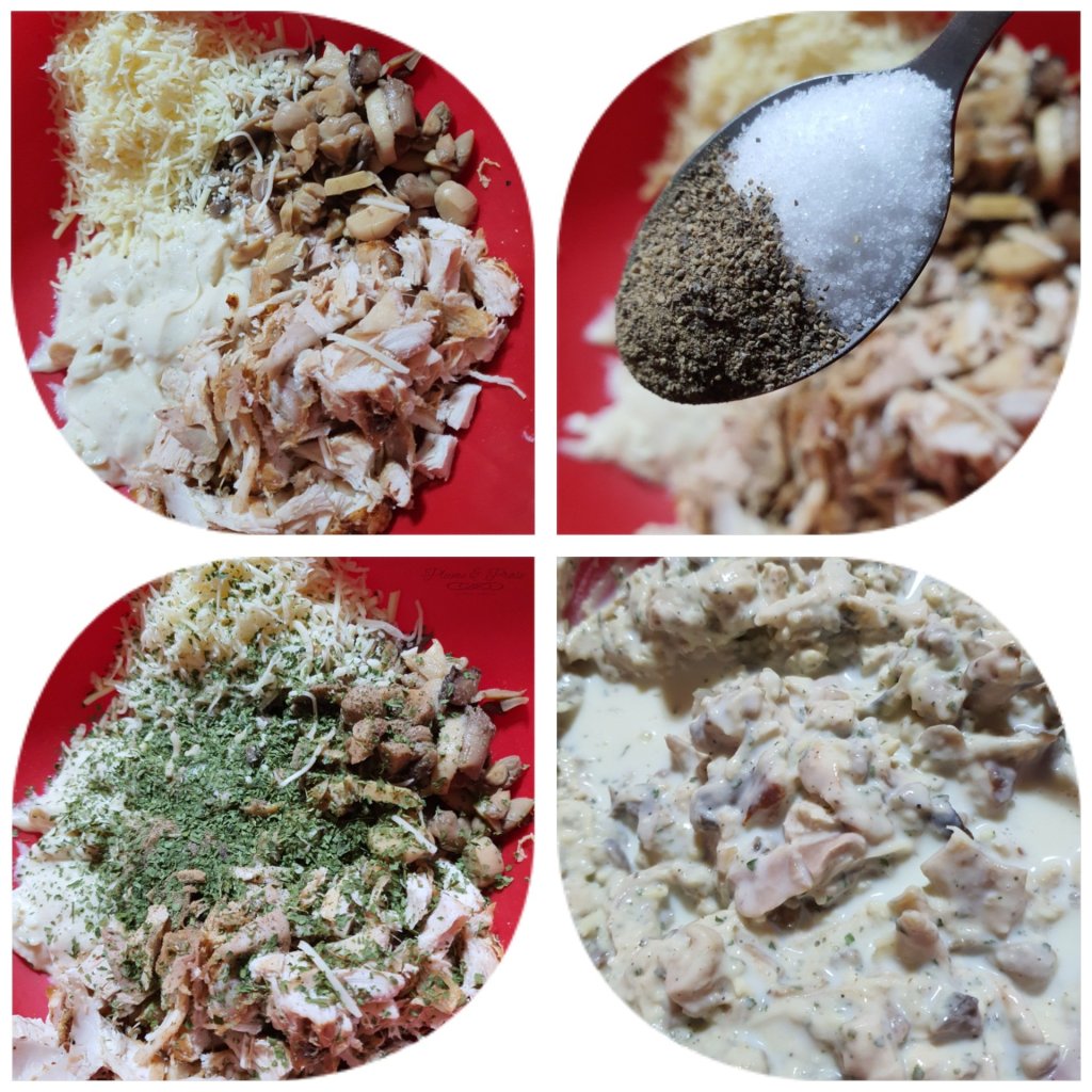 Préparation du poulet béchamel