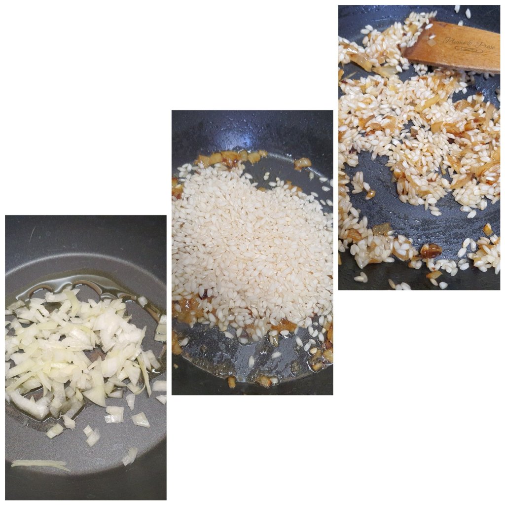 Préparation du risotto au saumon fumé